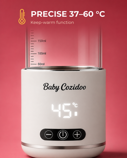 Bottle warmer with a precise 37-60 °C and keep-warm function - BabyCozidoo PRO3 LED display