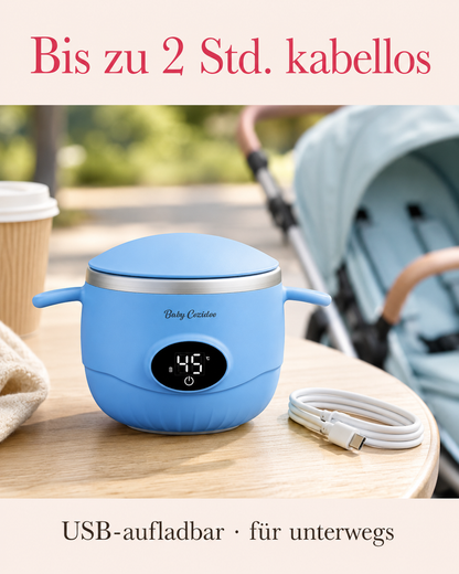 Kabelloser Babykostwärmer bis zu 2 Stunden Akku USB-aufladbar für unterwegs – BabyCozidoo PRO