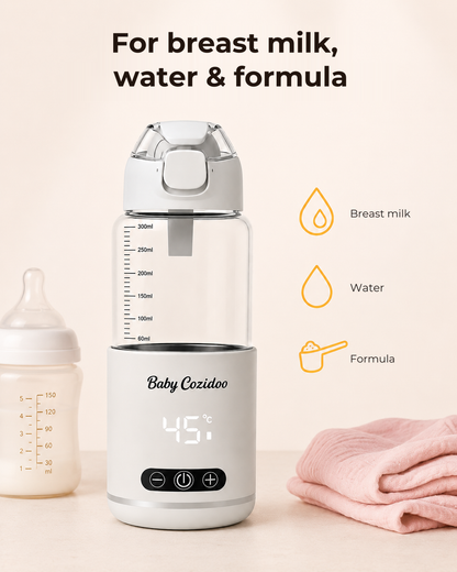 Bottle warmer for breast milk, water and formula - BabyCozidoo PRO3 portable baby bottle warmer