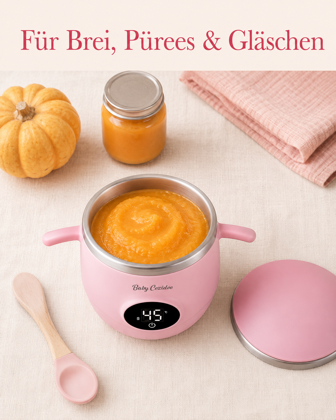 Babykostwärmer für Brei, Pürees und Gläschen – BabyCozidoo PRO Babynahrung erwärmen