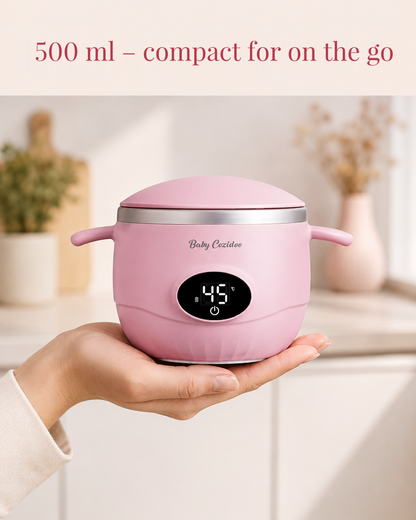 500 ml baby food warmer, compact in the hand for on the go - BabyCozidoo PRO travel size