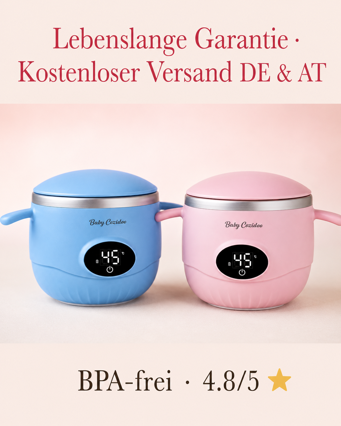 BabyCozidoo Babykostwärmer PRO lebenslange Garantie kostenloser Versand DE & AT BPA-frei